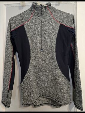 Athleta Heather Gray Half Zip Running Top XXS